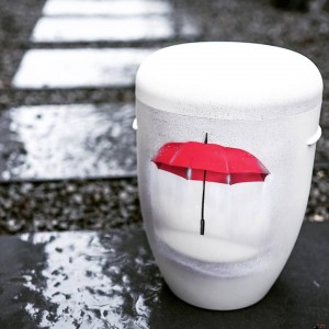 Hand Painted Biodegradable Cremation Ashes Funeral Urn / Casket – Umbrella